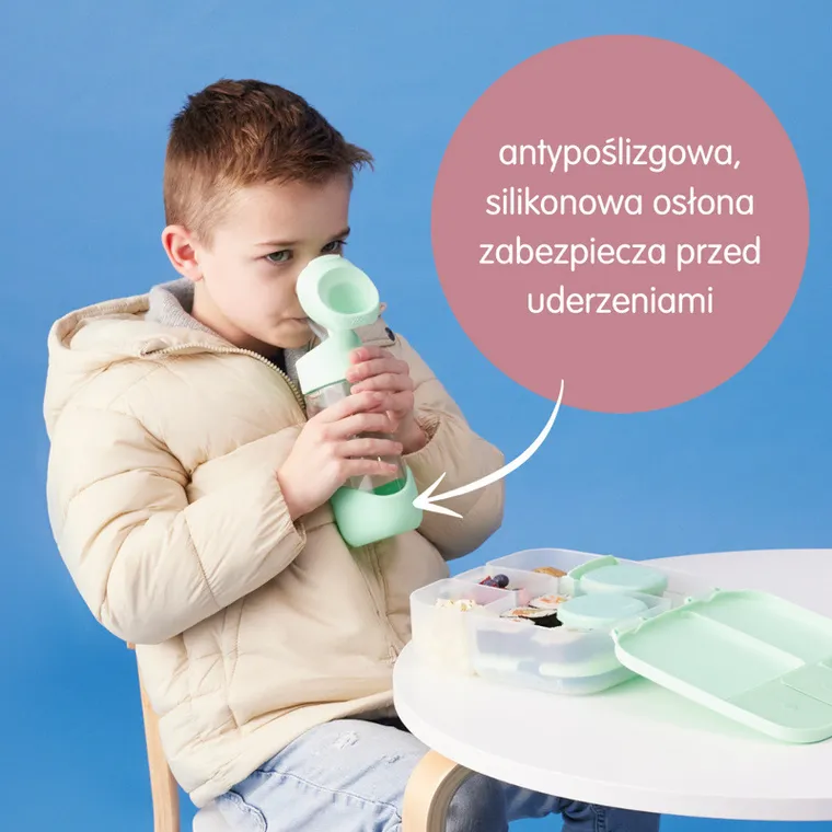 b.box, Spearmint, butelka tritanowa ze słomką, 450 ml