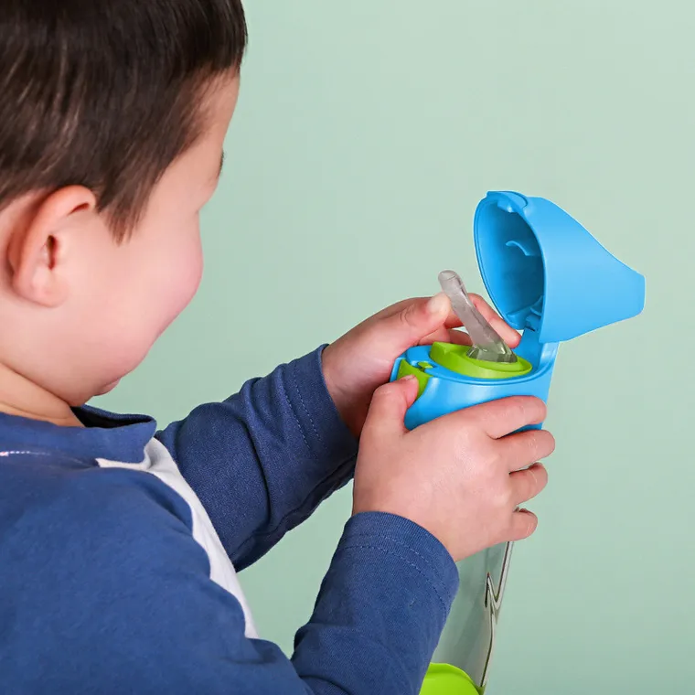 b.box, zestaw mini lunchbox + butelka tritanowa ze słomką, 450 ml, Ocean Breeze