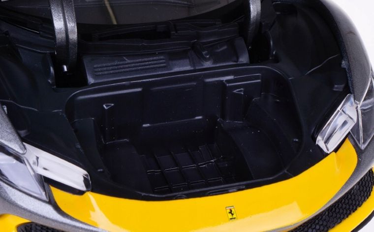 Bburago, Ferrari, 296 GTB Assetto, model pojazdu, grey/yellow, 1:18