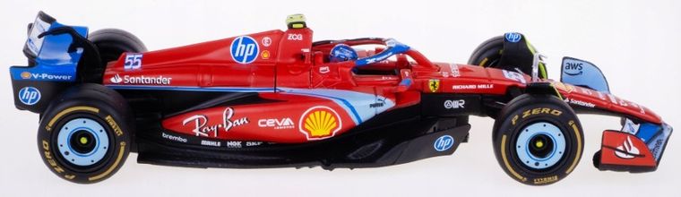 Bburago, Ferrari SF-24 Gp Miami 2024 Carlos Sainz, Bolid F1, model pojazdu, 1:43