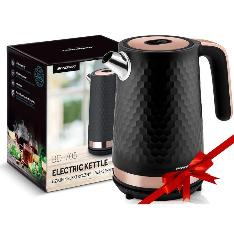 Berdsen, czajnik elektryczny, czarno-miedziany, 1,7l, BD-705