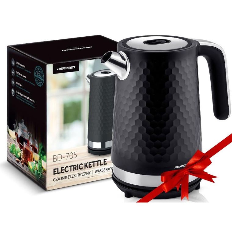 Berdsen, czajnik elektryczny, czarno-srebrny, 1,7l, BD-705