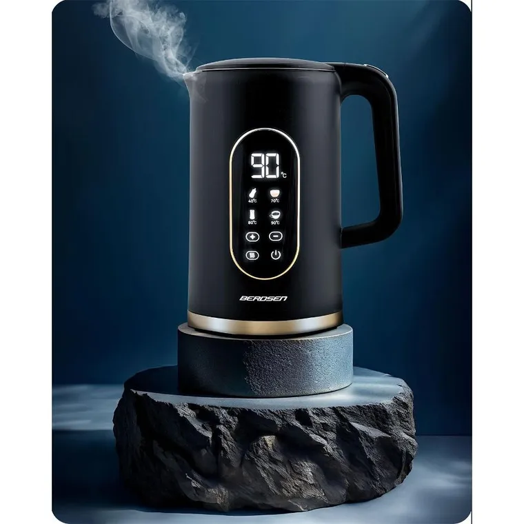 Berdsen, czajnik elektryczny, czarno-złoty, 1,7l, BD-712