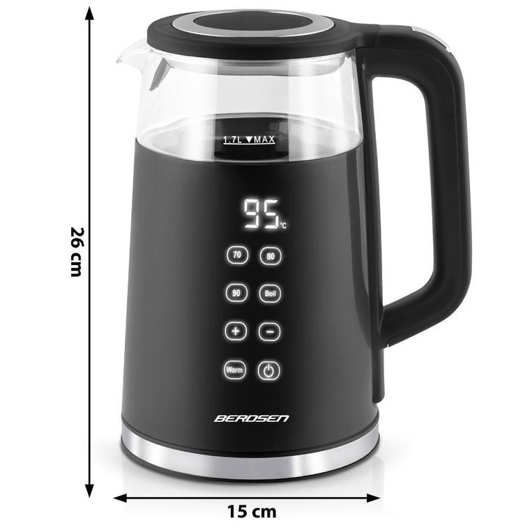 Berdsen, czajnik elektryczny, czarny, 1,7l, BD-707