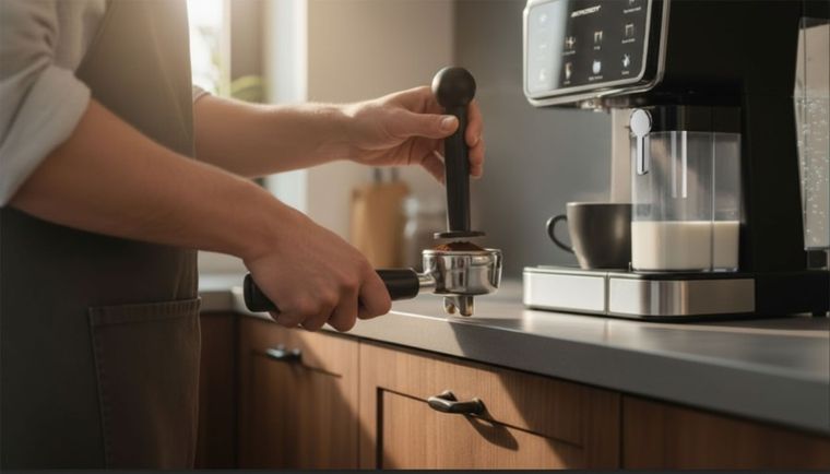 Berdsen, ekspres do kawy kolbowy, ze spieniaczem do mleka, 20 bar, czarny, BD-773