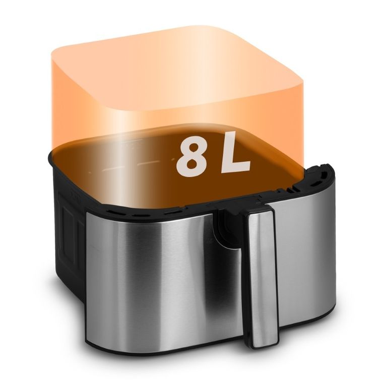 Berdsen, frytkownica beztłuszczowa, air fryer, 1700W, srebrny, 8l, BD-659