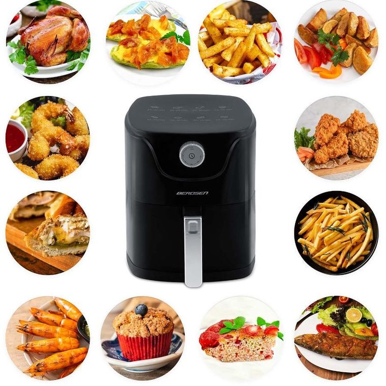 Berdsen, frytkownica beztłuszczowa, air fryer, czarny, 2,5l, BD-654