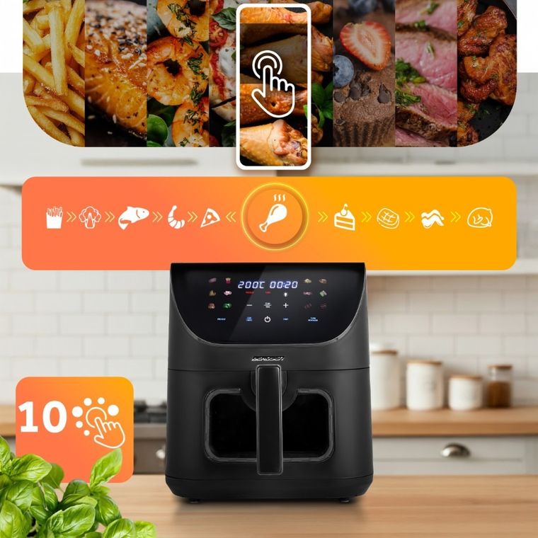 Berdsen, frytkownica beztłuszczowa, air fryer, czarny, BD-660