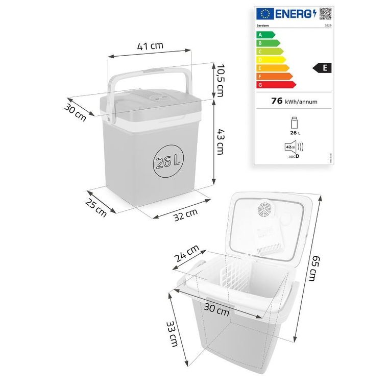 Berdsen, Icemax, lodówka turystyczna, tryb ECO, 26l, czarna