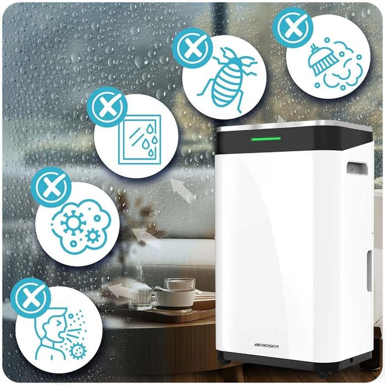 Berdsen, osuszacz powietrza kompresorowy, pochłaniacz wilgoci, 25l/24h, higrostat, biały, BD-533