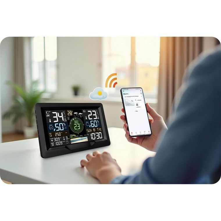 Berdsen, stacja pogodowa z czujnikiem wiatru i deszczu BD-914 czarna