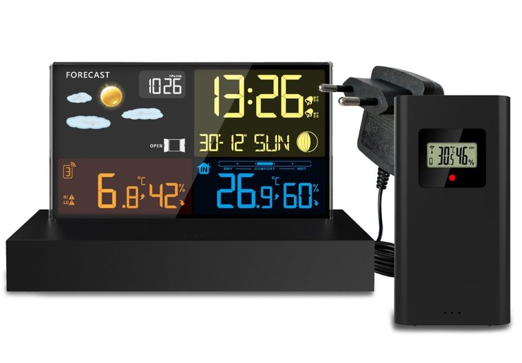 Berdsen, stacja pogodowa z wyświetlaczem BD-912, czarna