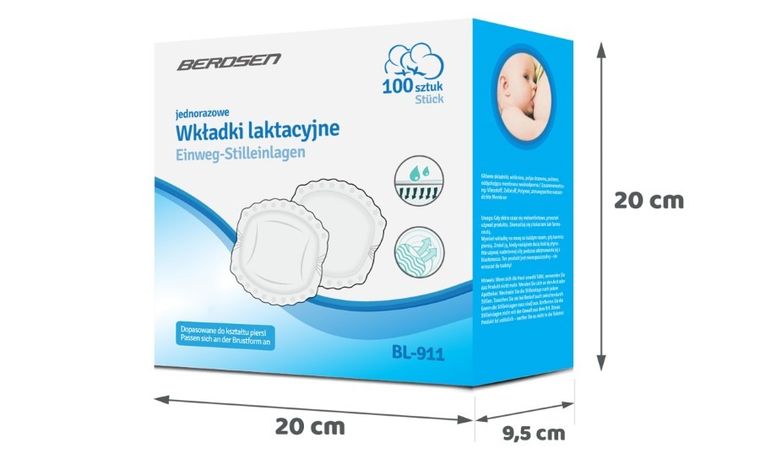 Berdsen, wkładki laktacyjne ultra chłonne, 100 szt.