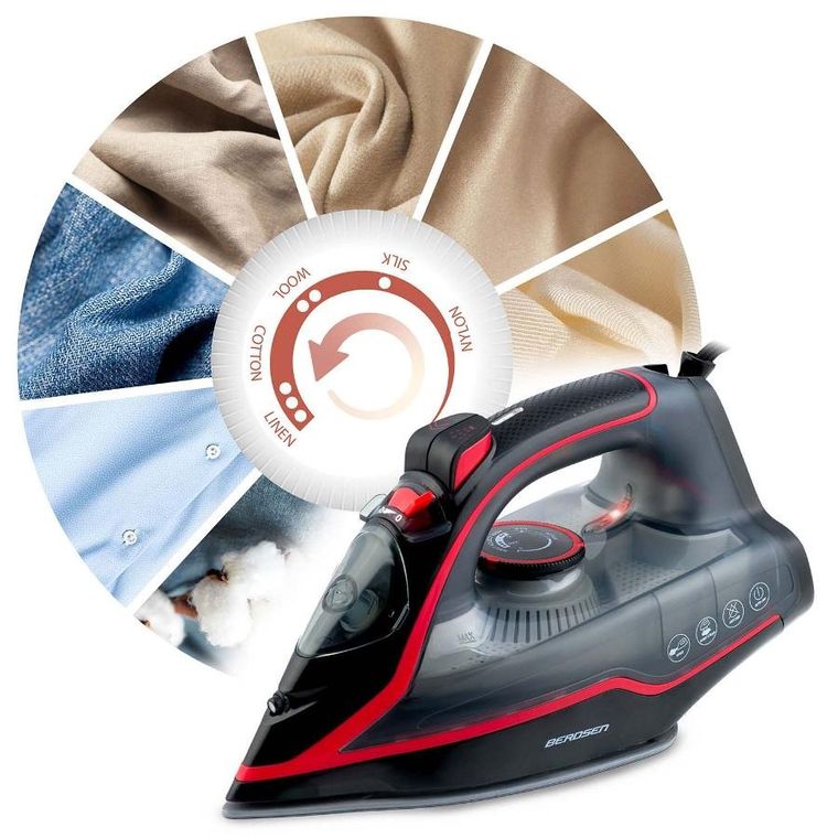 Berdsen, żelazko parowe, ceramiczna powłoka, praca w pionie, 2600W, BD-331