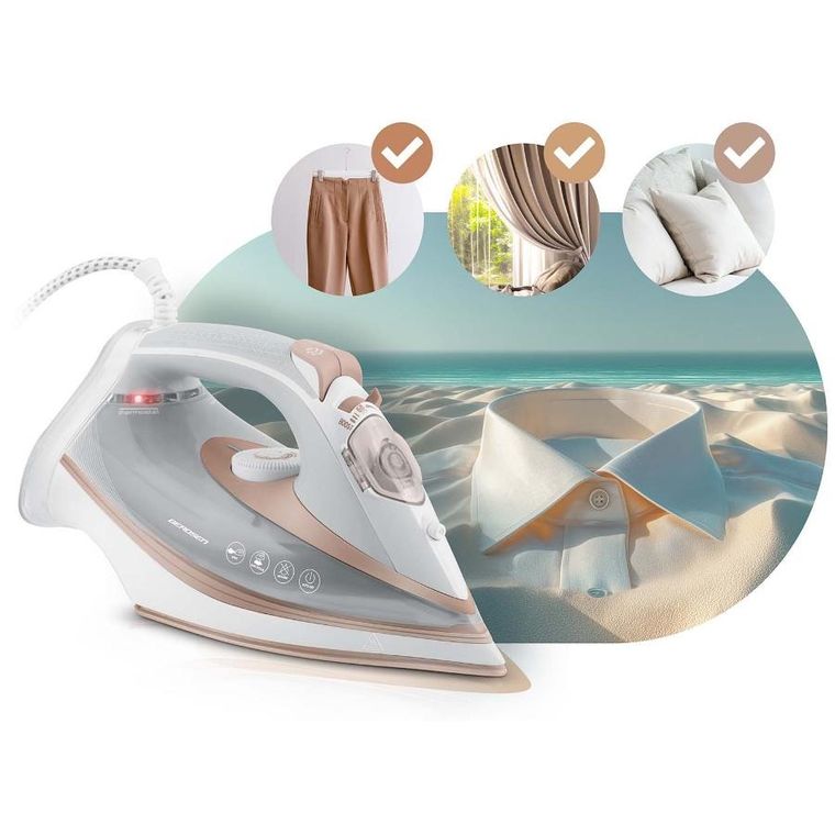 Berdsen, żelazko parowe, ceramiczna powłoka, praca w pionie, 3000W, BD-332