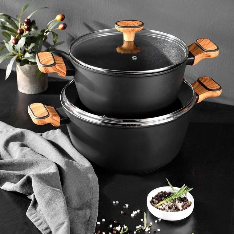 Bergner, Charcoal, garnek multiclad z pokrywą, 20 cm