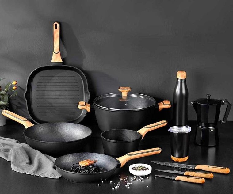 Bergner, Charcoal, garnek multiclad z pokrywą, 28 cm