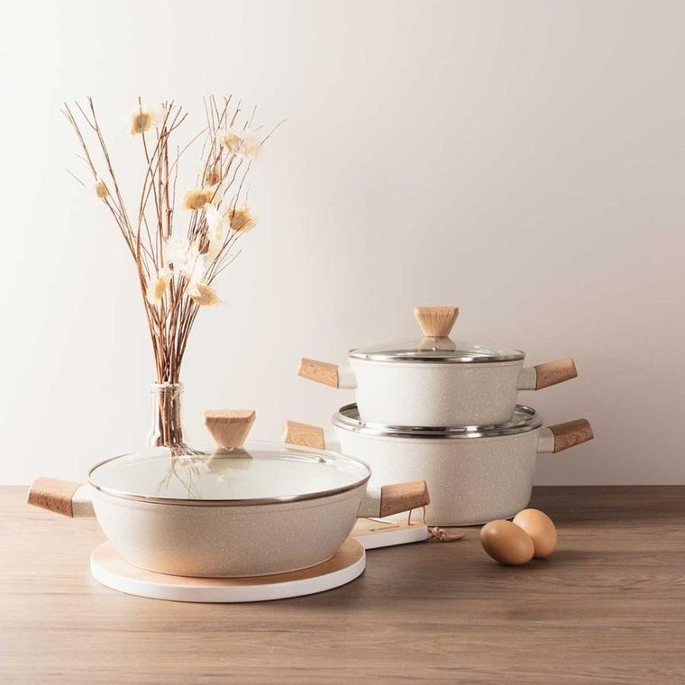 Bergner, Naturally, garnek marmurkowy z pokrywą, 20 cm