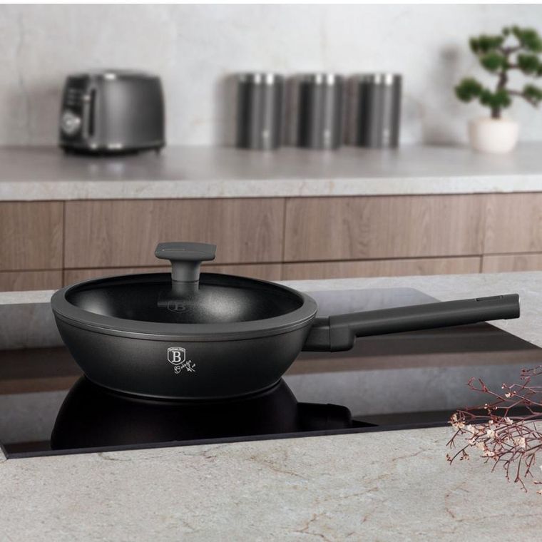 Berlinger Haus, Anthracite, głęboka patelnia tytanowa, 24 cm