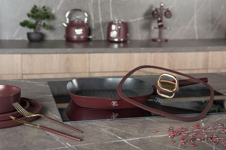 Berlinger Haus, Leonardo, patelnia grillowa tytanowa z pokrywą, 28 cm