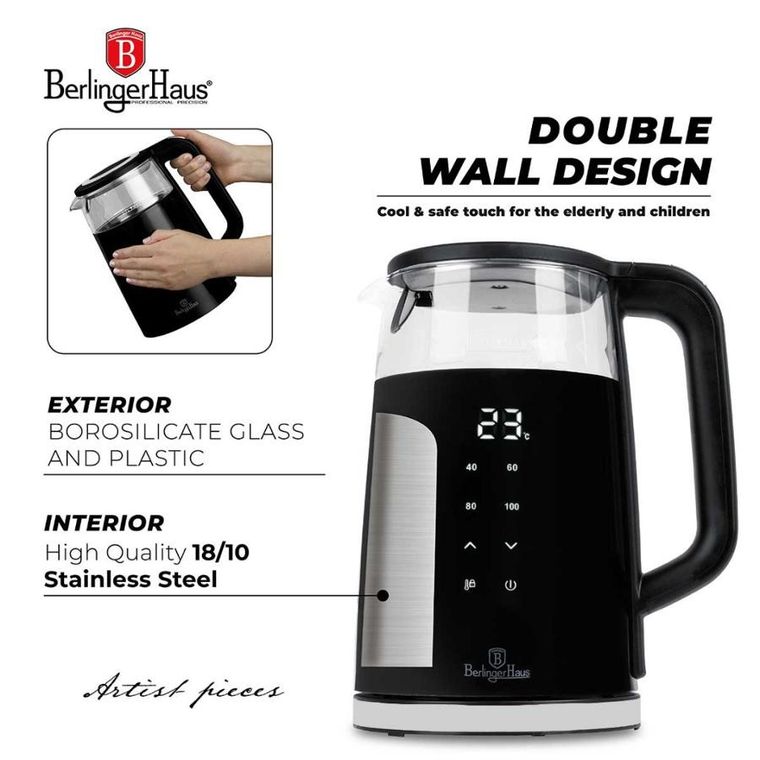 Berlinger Haus, Matte Black, czajnik elektryczny, 1,7l, BH-9476