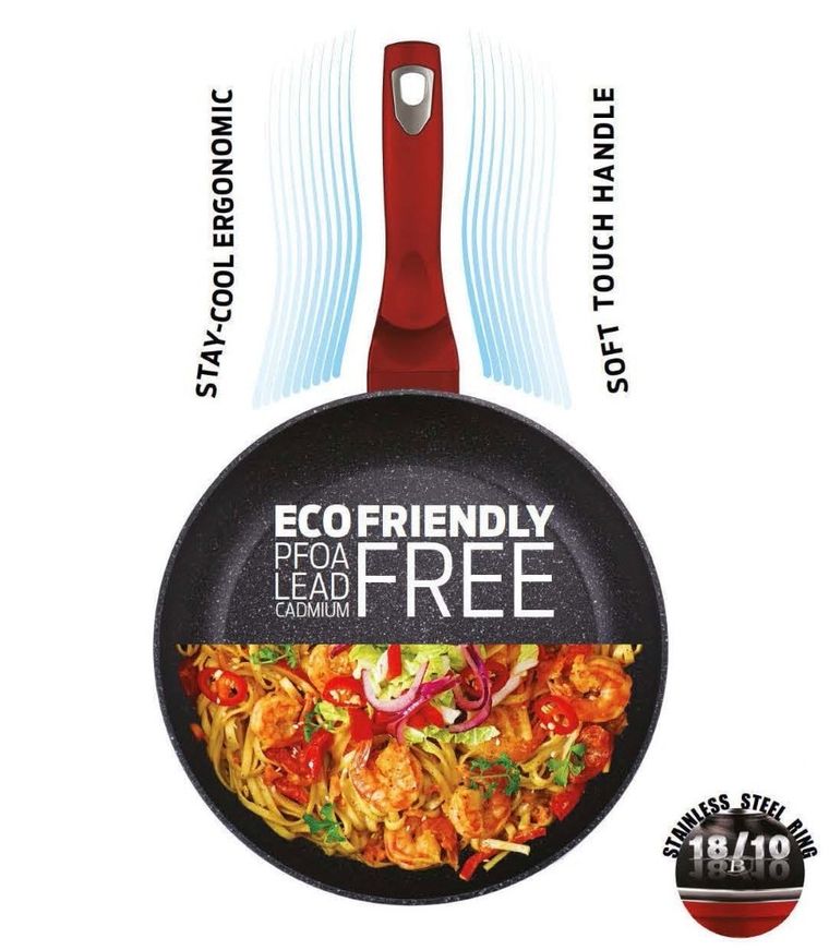 Berlinger Haus, patelnia granitowa, 28 cm, Metallic Line red