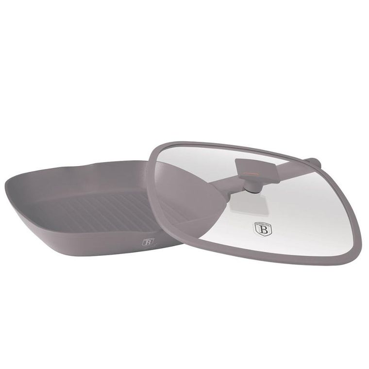 Berlinger Haus, Taupe, patelnia grillowa tytanowa z pokrywą, 28 cm