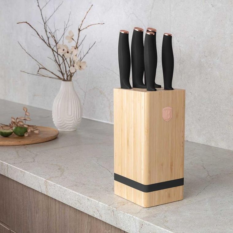 Berlinger Haus, zestaw noży, black rose w bloku bambusowym