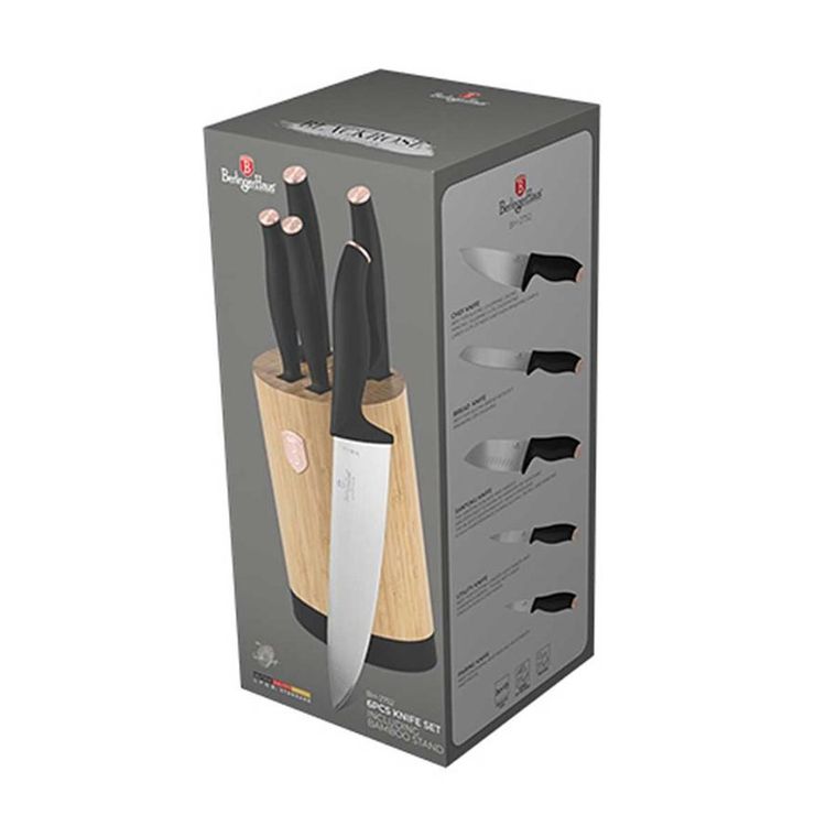 Berlinger Haus, zestaw noży, black rose w bloku bambusowym