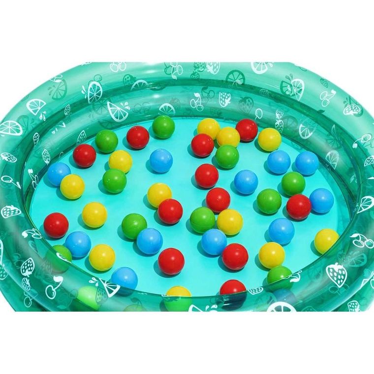 Bestway, basen dmuchany z piłeczkami, okrągły, owoce, 20-91 cm