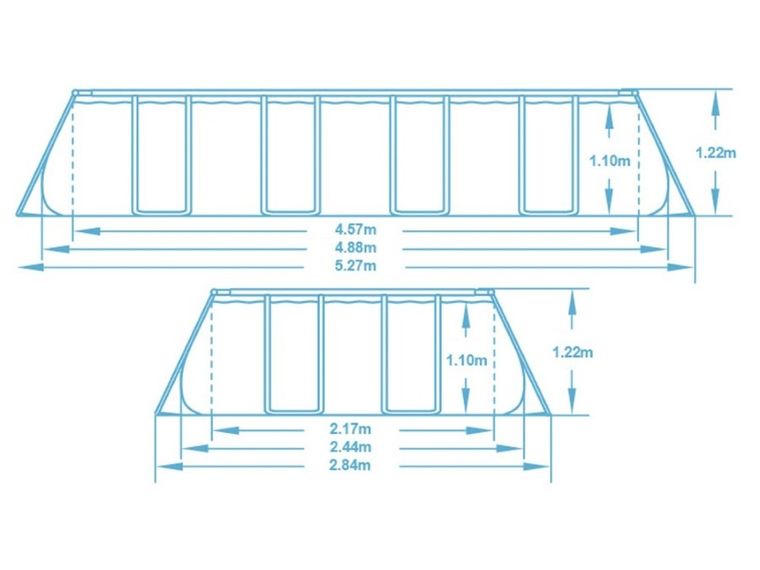 Bestway, basen ogrodowy, stelażowy, 488-244-122 cm, zestaw 17w1