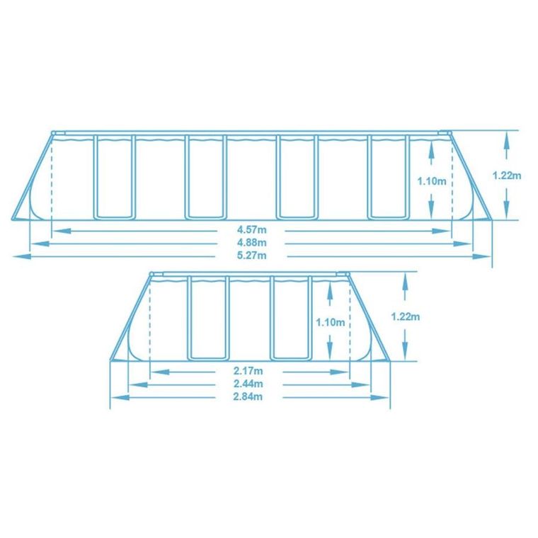 Bestway, basen stelażowy, ogrodowy 488-244-122 cm, zestaw 11w1