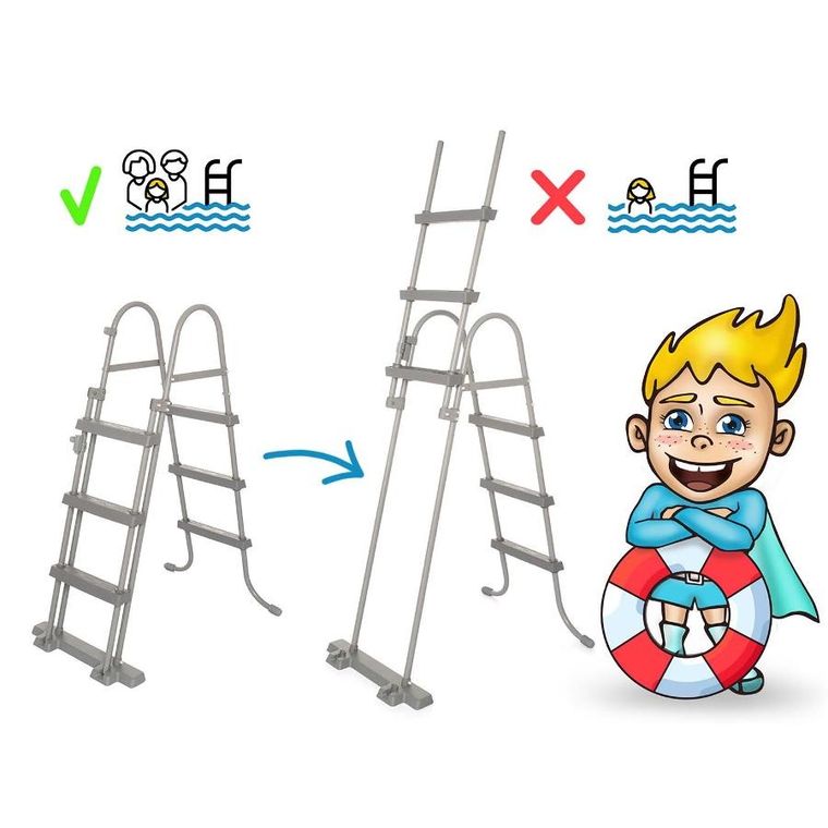 Bestway, basen stelażowy z pompą filtrującą i akcesoriami, owalny, 488-305-107 cm, zestaw 12w1