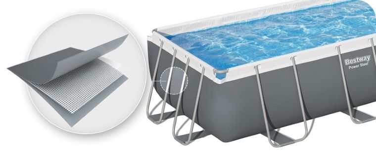 Bestway, basen stelażowy z pompą filtrującą i akcesoriami, prostokątny, 404-201-100 cm, zestaw 18w1