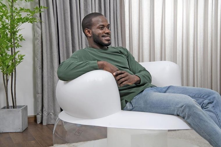 Bestway, dmuchany fotel, biały, 112-112-70 cm