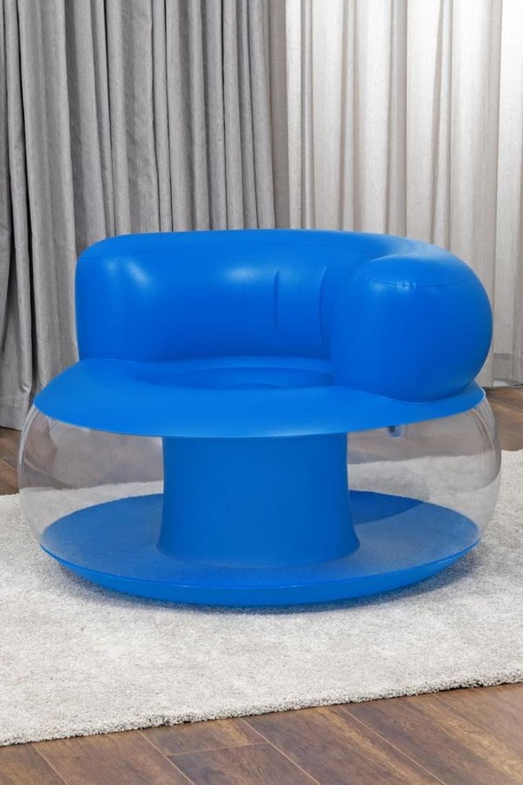 Bestway, dmuchany fotel, niebieski, 112-112-70 cm