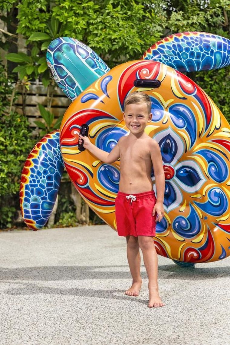 Bestway, dmuchany żółw, materac 186-168 cm