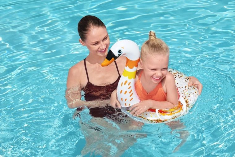 Bestway, koło do pływania z brokatem, łabędź, flaming