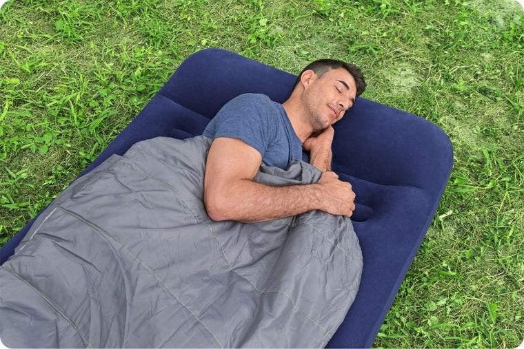 Bestway, materac welurowy z pompką nożną, 188-99-28 cm