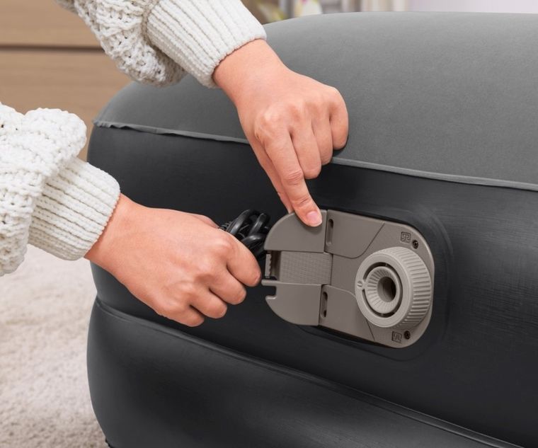 Bestway, Tritech Twin, materac dmuchany turystyczny z wbudowaną pompą powietrza, 191-97-46 cm