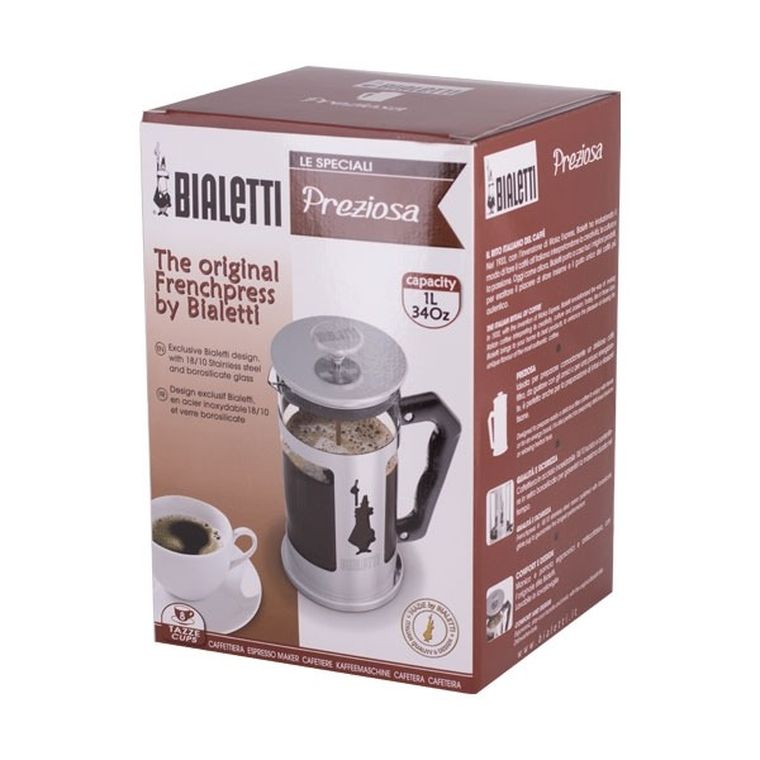 Bialetti, zaparzacz do kawy French Press Preziosa, 1000 ml