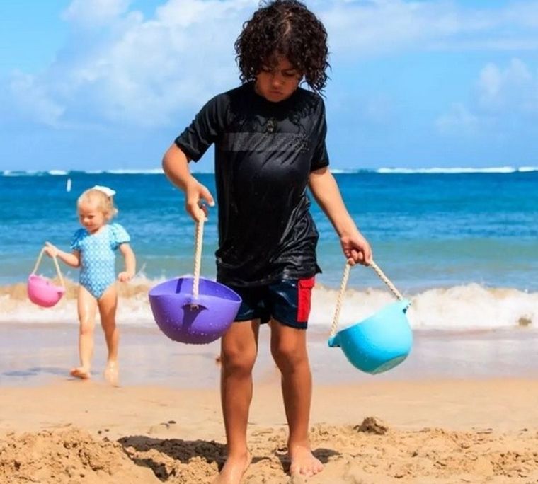 Bibio, wiaderko do piasku z sitkiem, fiolet