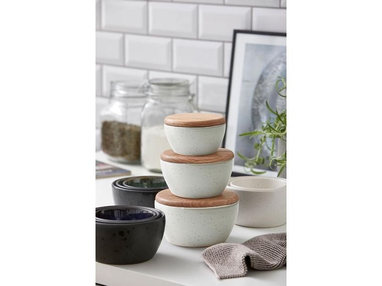 Bitz, zestaw misek kaMionkowych z pokrywką, czarny, 3 szt.