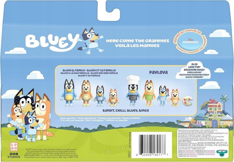 Bluey, Babcie, zestaw figurek, 4 szt.