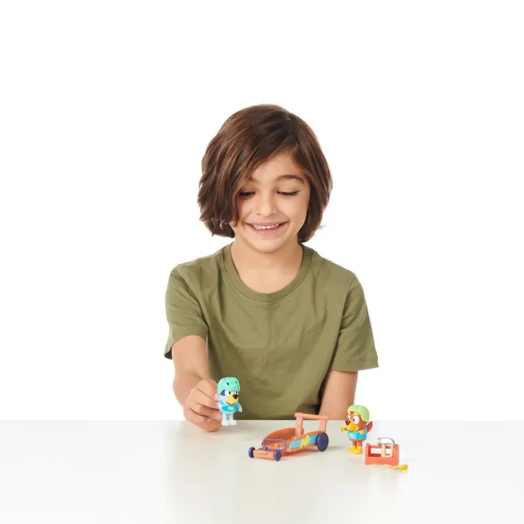 Bluey, Gokart Rusty'ego i Bluey, pojazd z figurką, zestaw