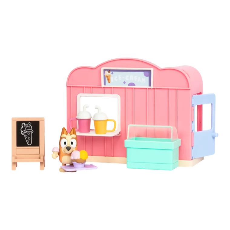 Bluey, lodziarnia, zestaw z figurką