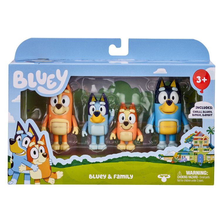 Bluey, rodzinka, figurki, 4 szt.