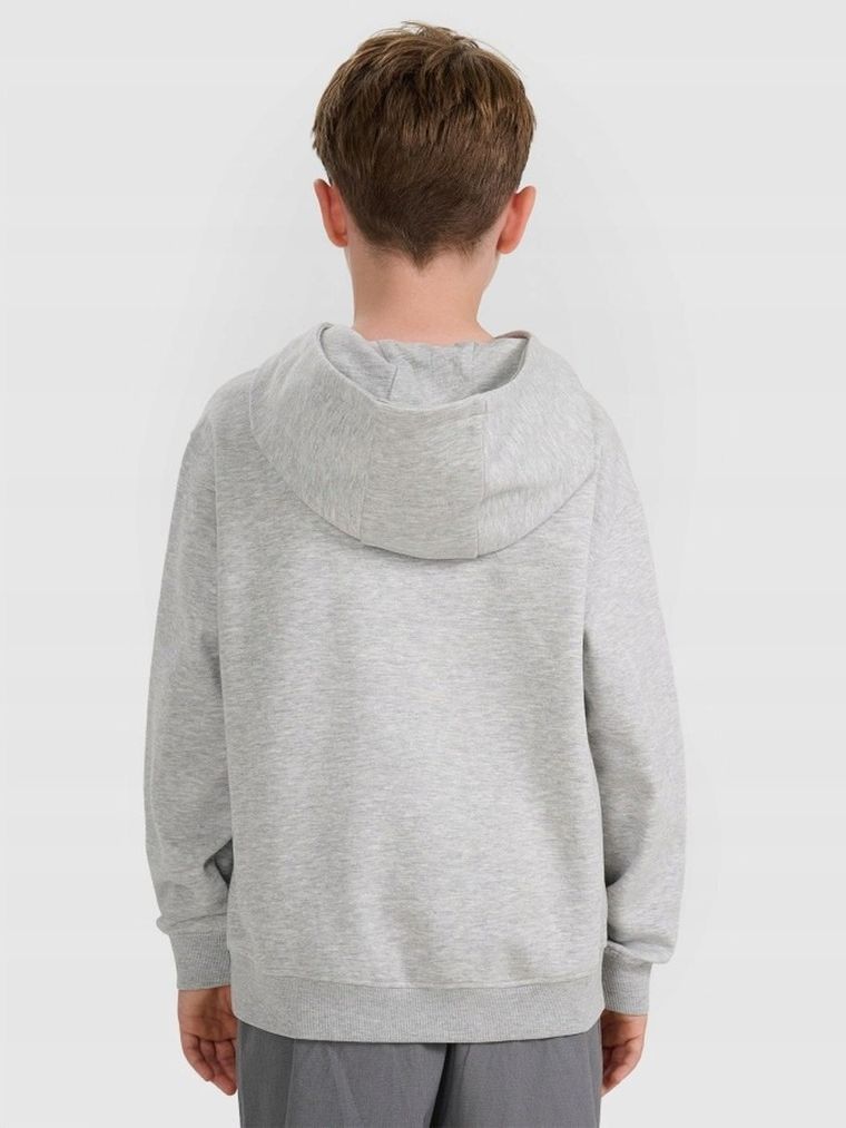 Bluza chłopięca z kapturem, szara, 4F