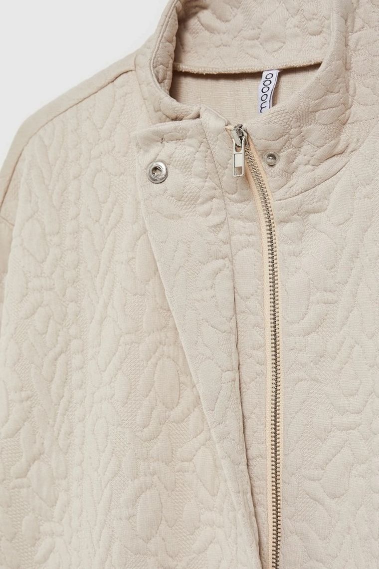 Bluza damska, rozpinana, beżowa, Moodo