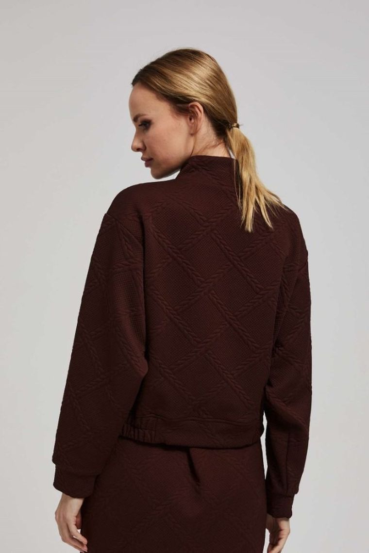 Bluza damska, rozpinana, brązowa, Moodo